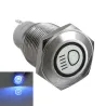 16mm LED illuminé autobloquant étanche bouton de poussée interrupteur en acier inoxydable